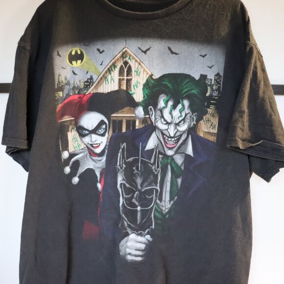 Joker & Harley Quinn T-Shirt Black 20x27 DC Comics Graphic Tee Vintage Batman - Picture 2 of 5